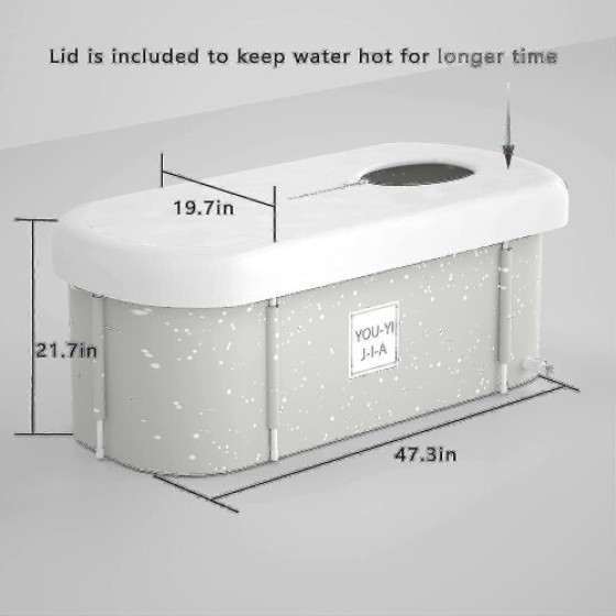 2025 Portable Foldable Bathtub, Suitable for Adults, Large Capacity Home Soaking Tub, Ideal for Spa Use, Size 120 x 55 x 50 cm